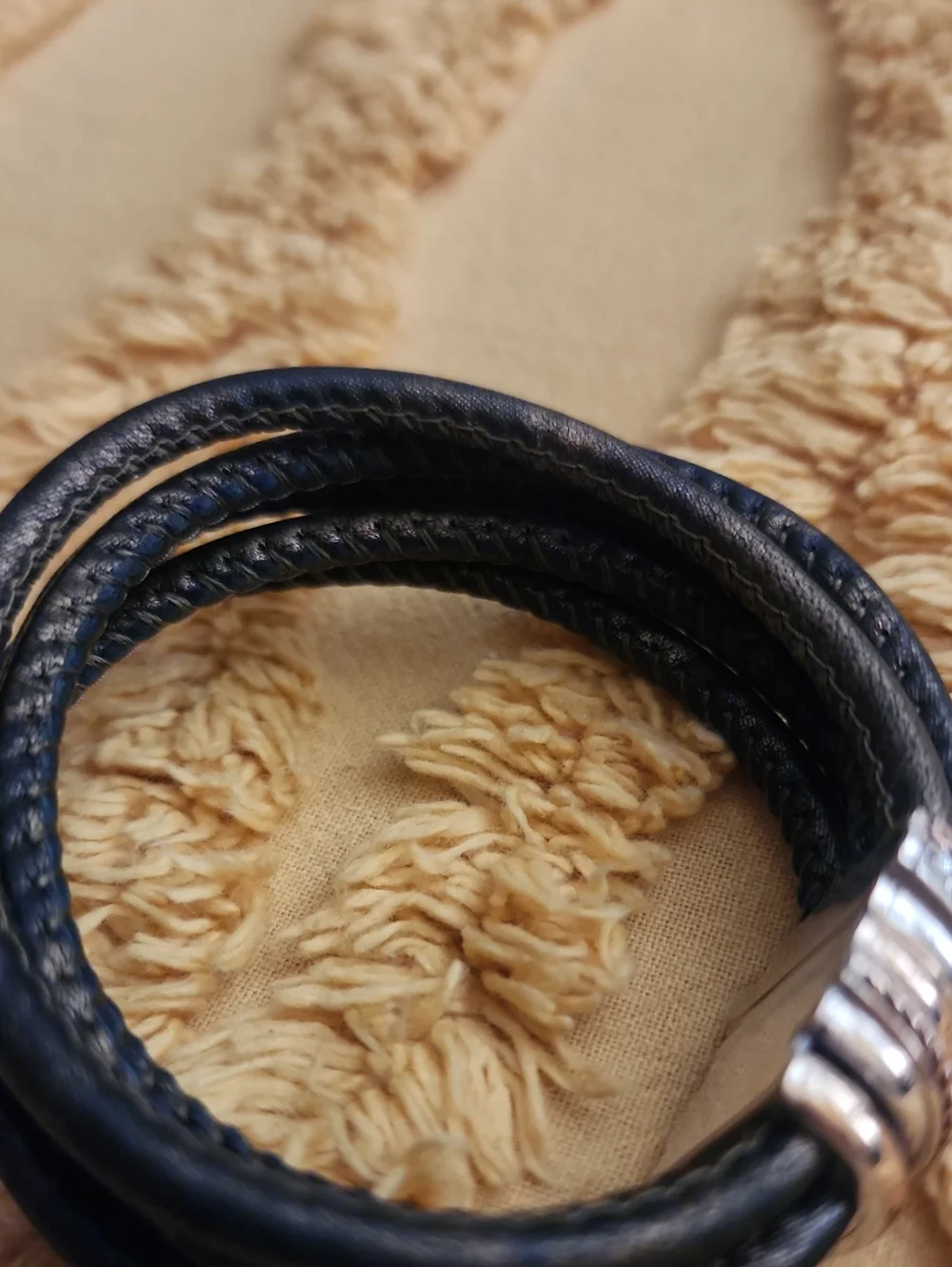 New Brighton Neptune's Rings Leather Bracelet with Crystals